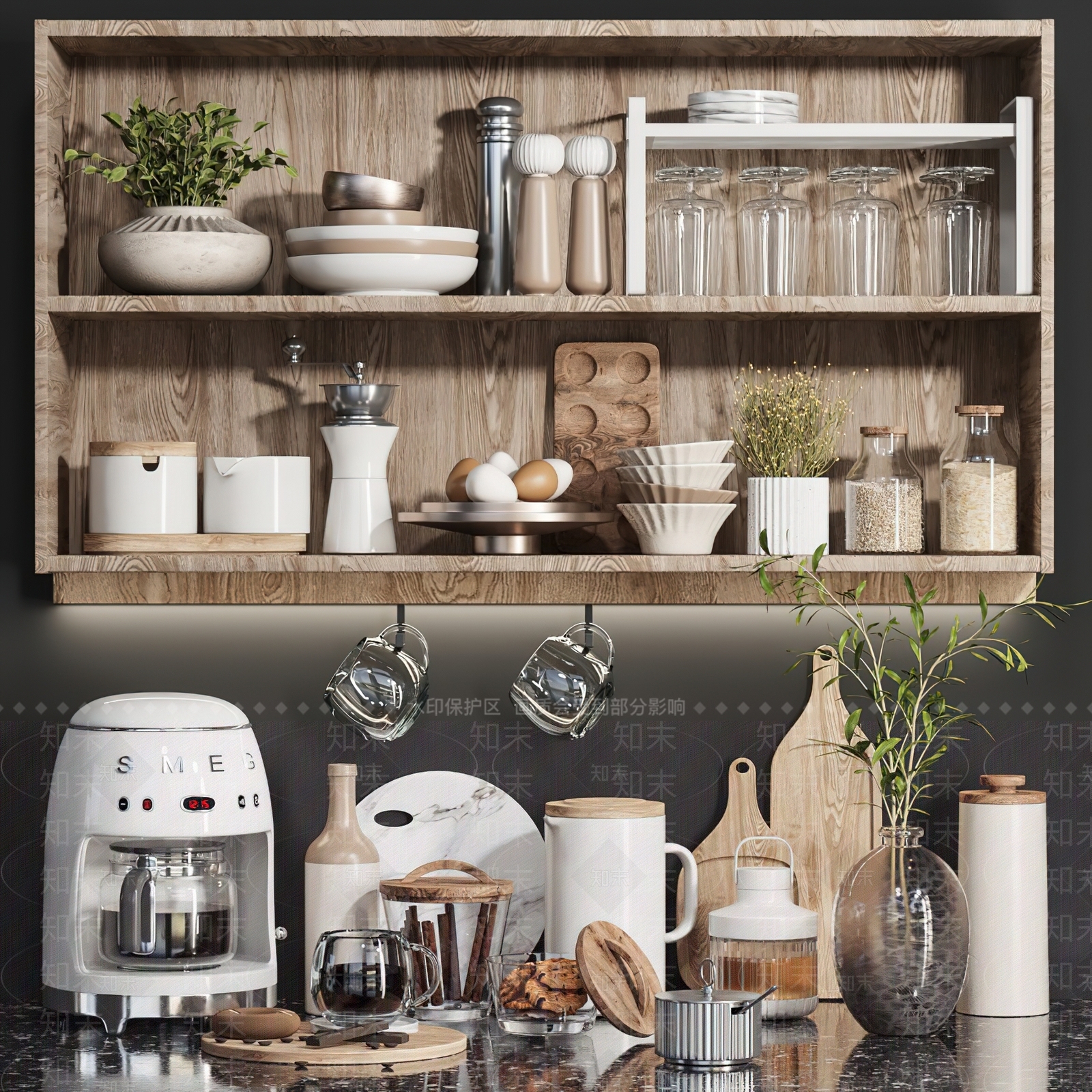 现代厨房用品SU模型下载【ID:1134522975】
