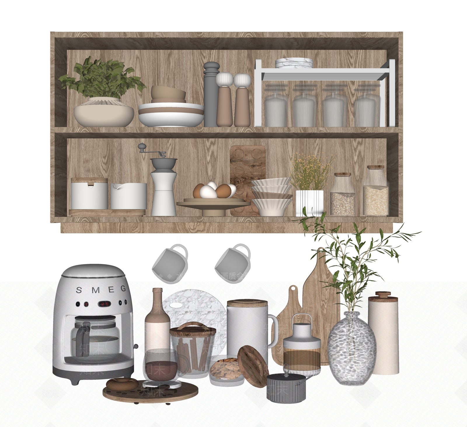 现代厨房用品SU模型下载【ID:1134522975】