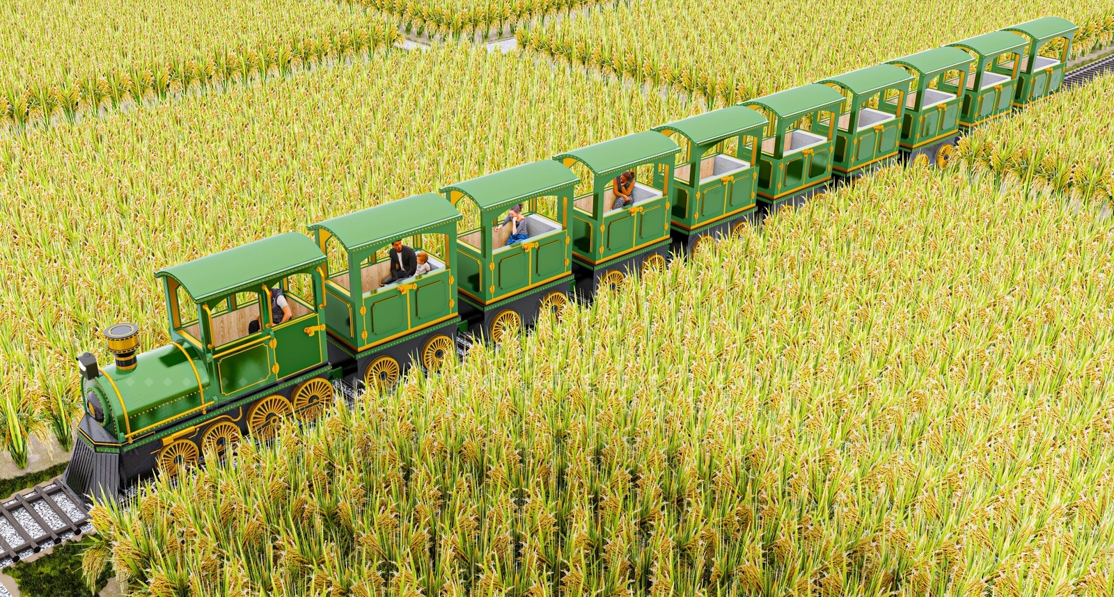 稻田小火车SU模型下载【ID:1134523448】