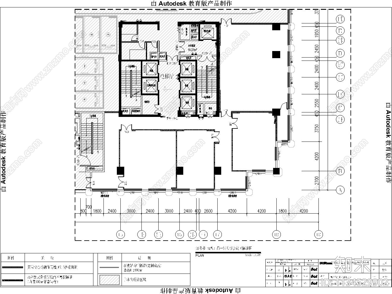 科研办公室cad施工图下载【ID:1134529902】