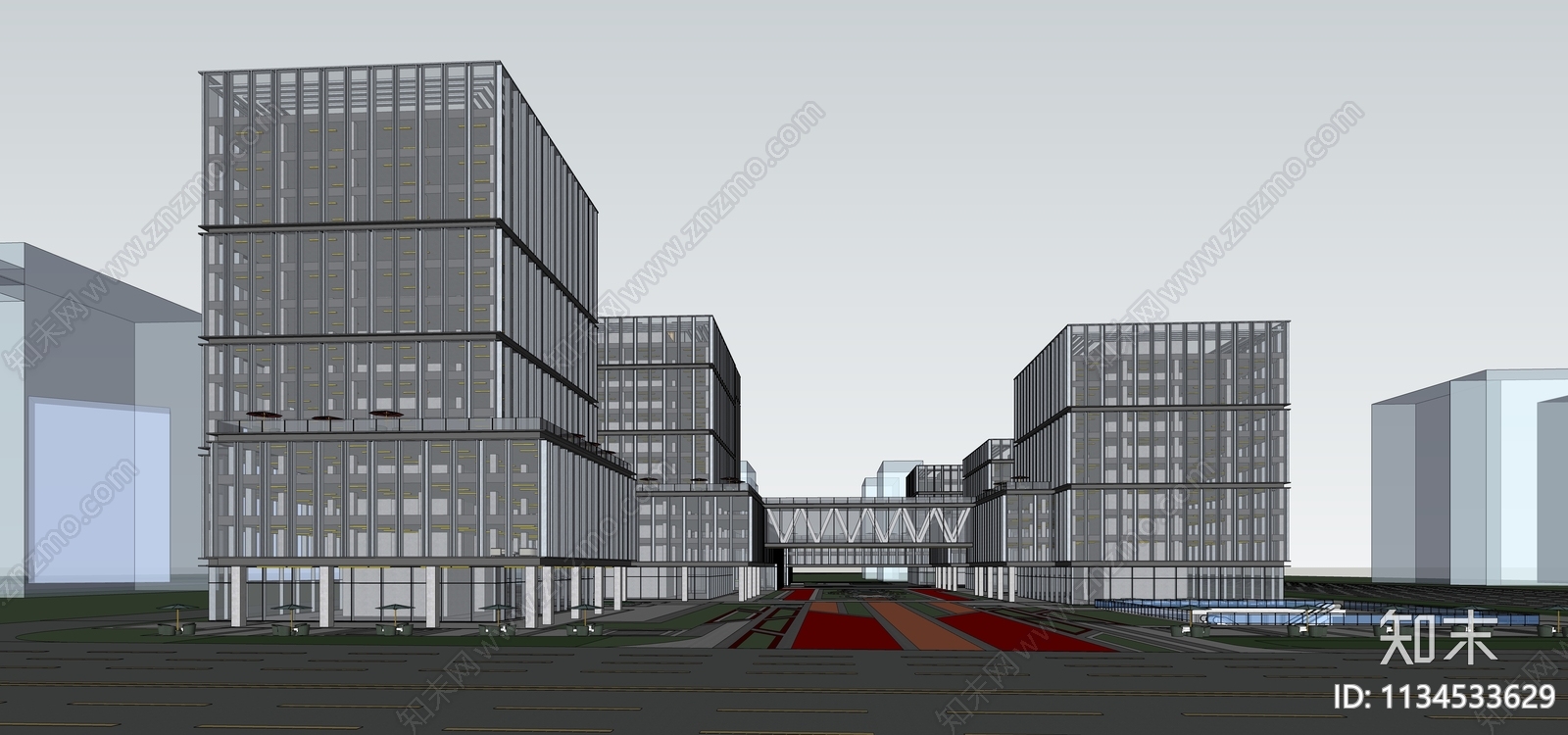 现代产业园SU模型下载【ID:1134533629】