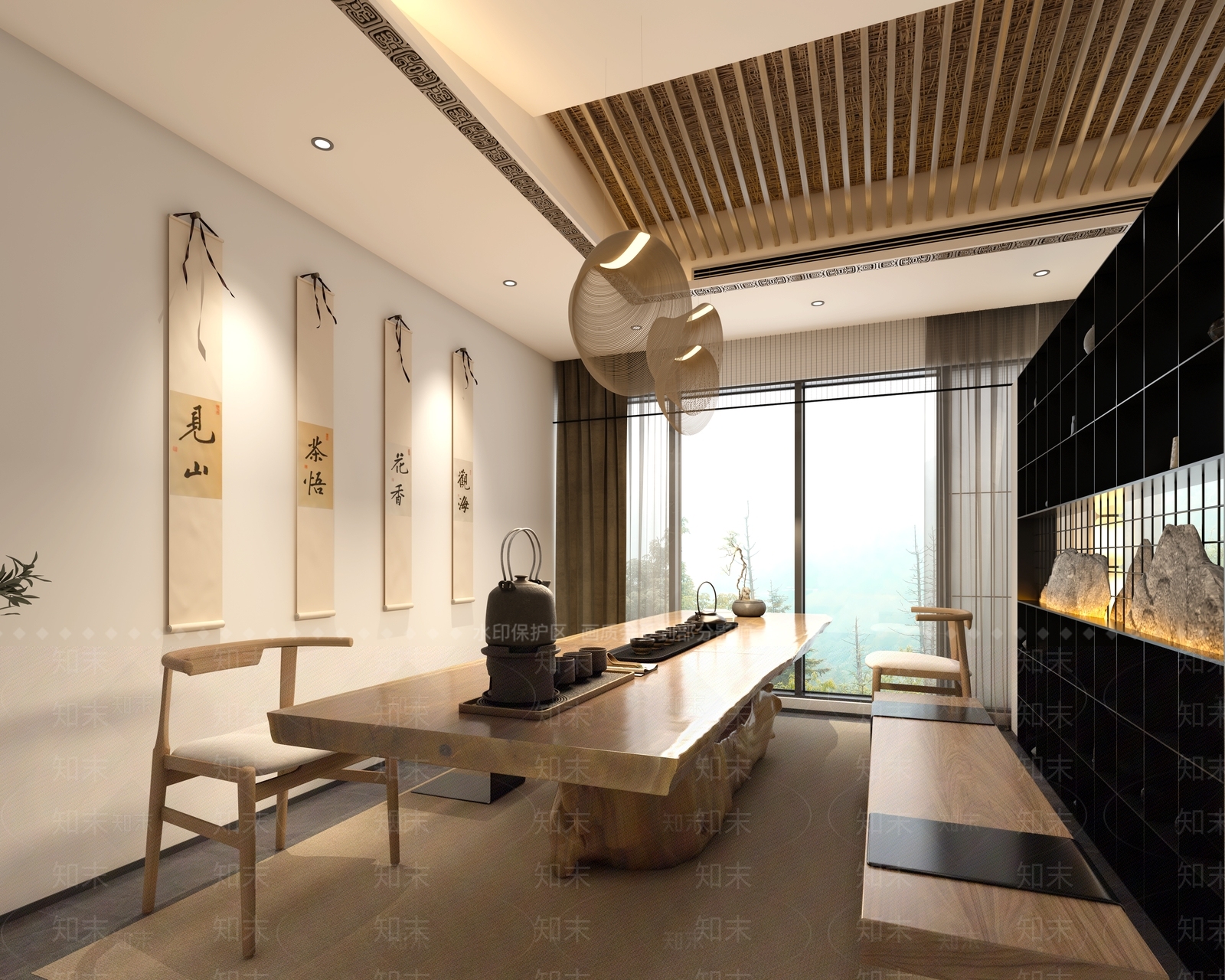 新中式茶馆3D模型下载【ID:1134535216】