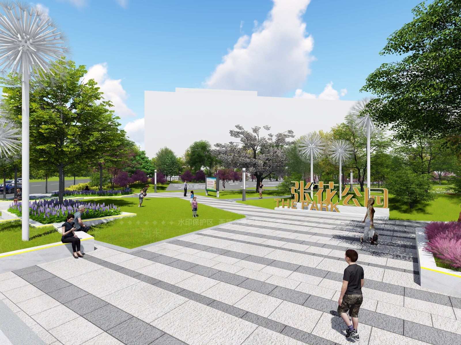 现代景观公园SU模型下载【ID:1134633106】