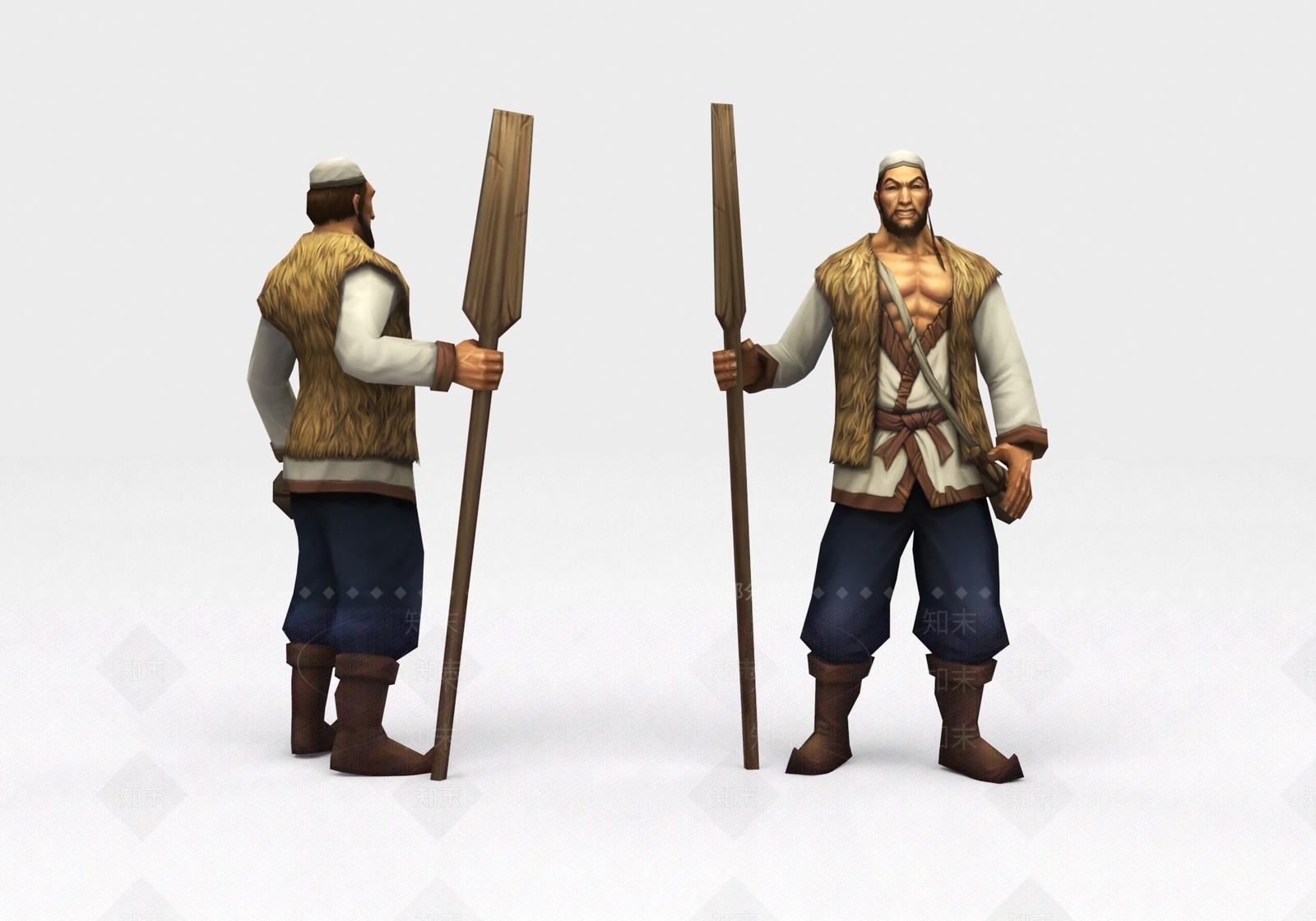 船夫游戏角色3D模型下载【ID:1134540458】