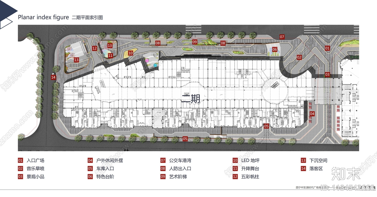 西宁商业景观cad施工图下载【ID:1134542666】