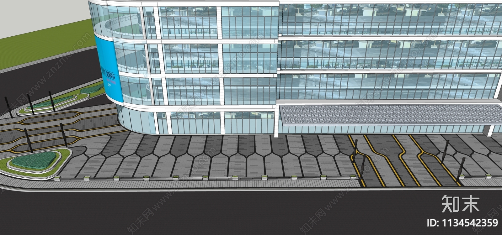 现代商业景观SU模型下载【ID:1134542359】