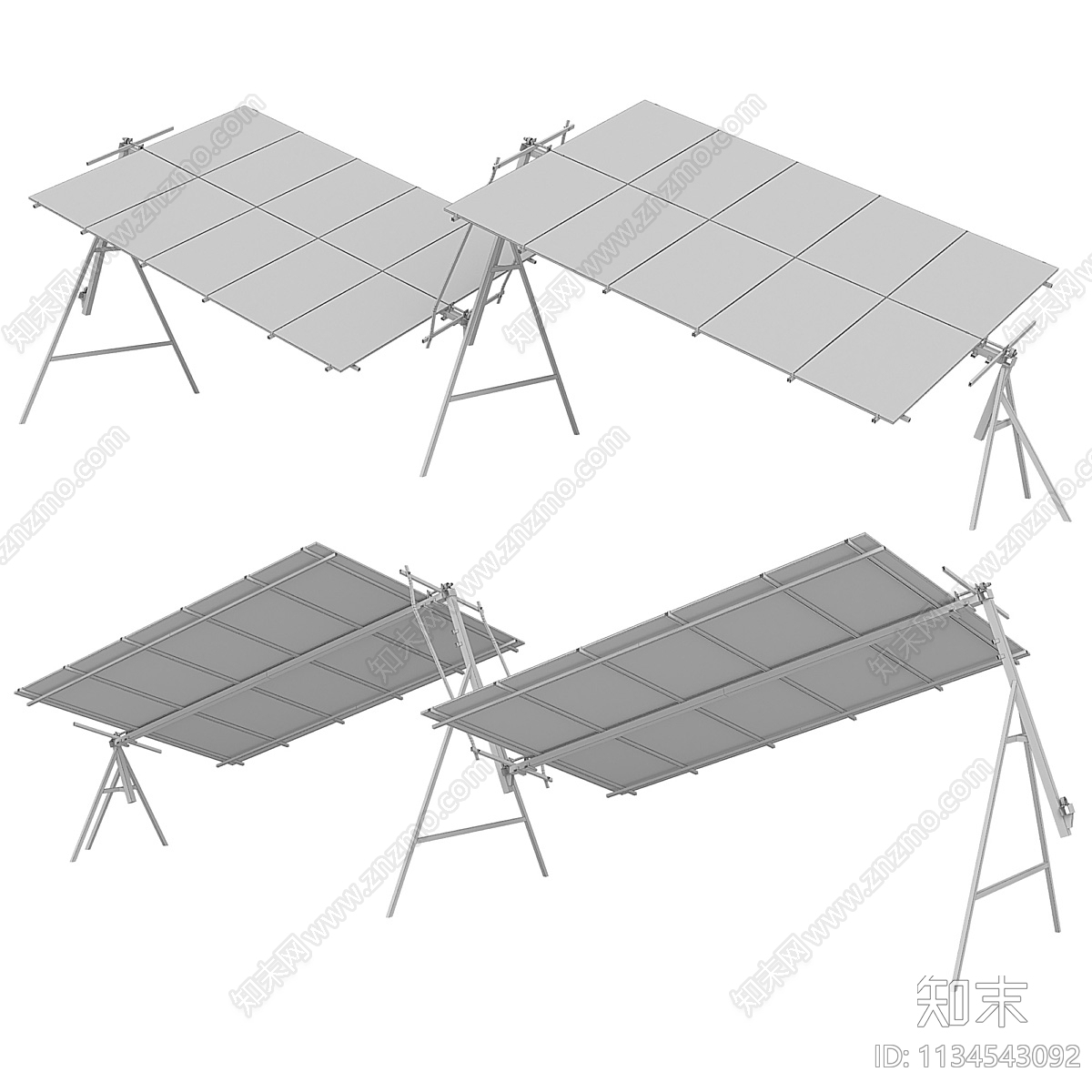 旋转式太阳能电池板3D模型下载【ID:1134543092】