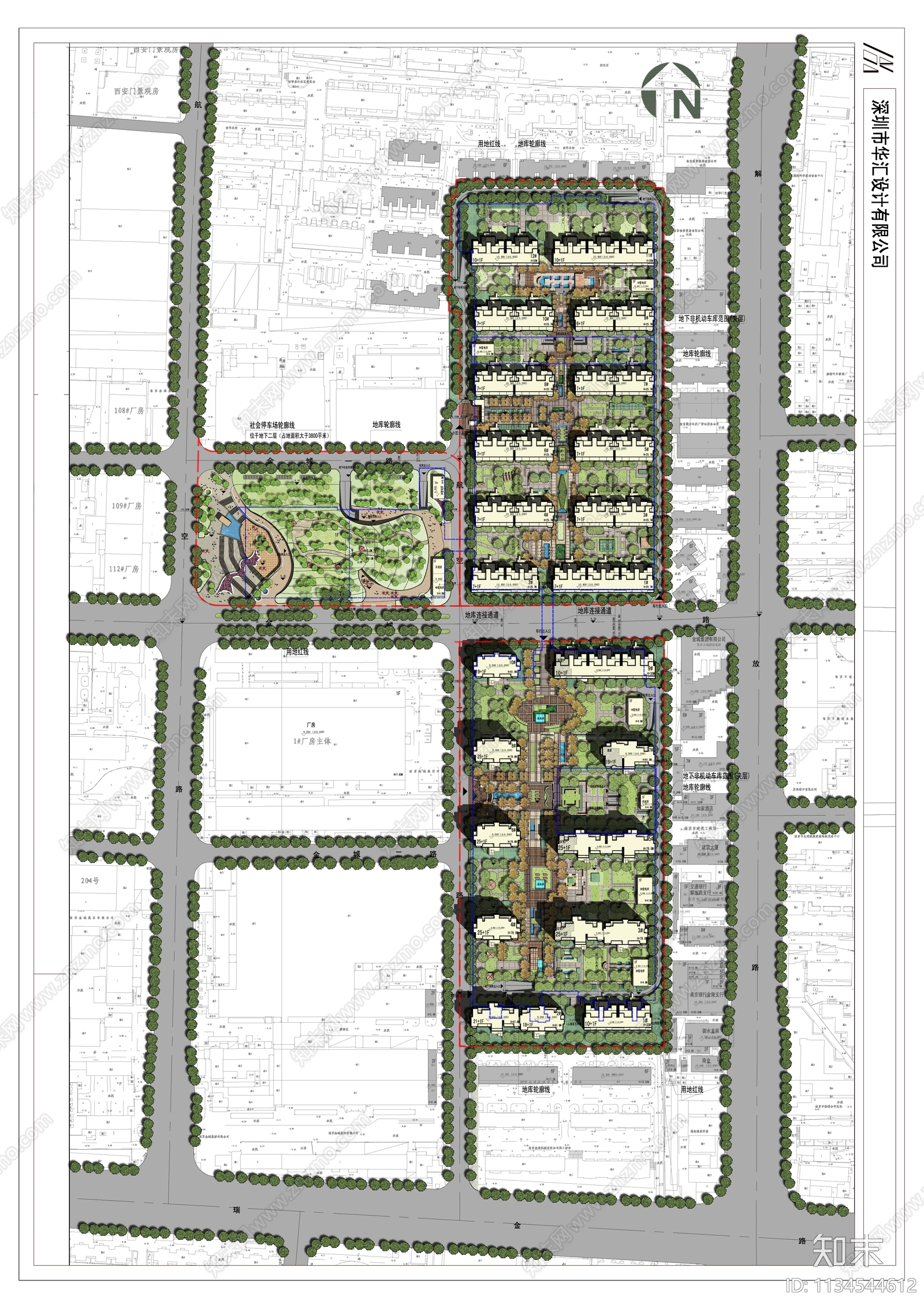 现代小区规划总图施工图下载【ID:1134544612】