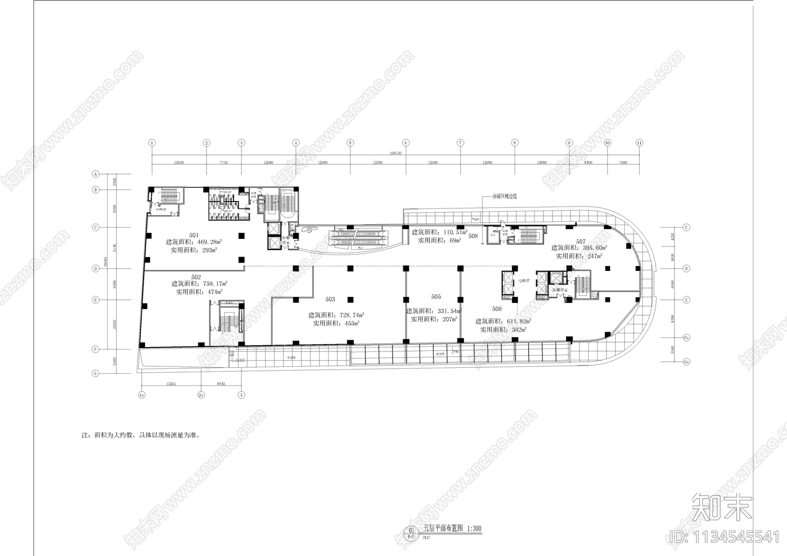 大型商场公区过道cad施工图下载【ID:1134545541】