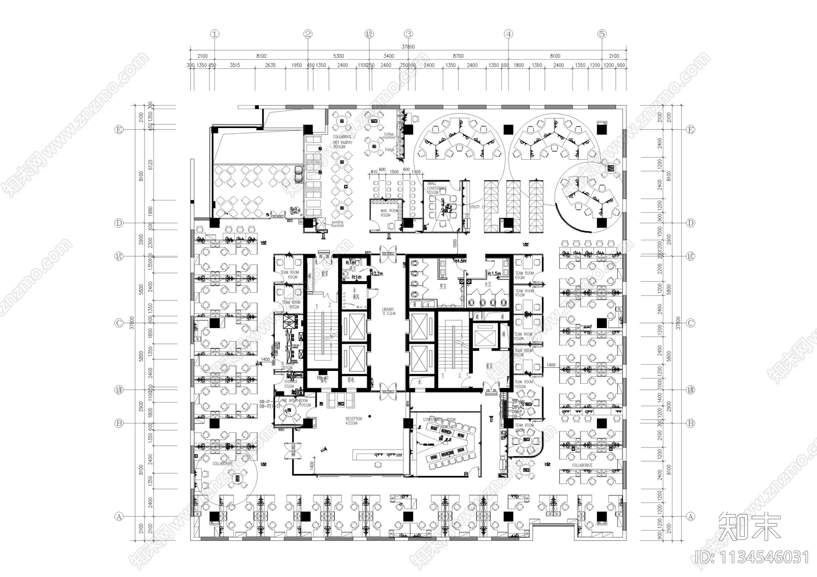 办公室电气施工图下载【ID:1134546031】