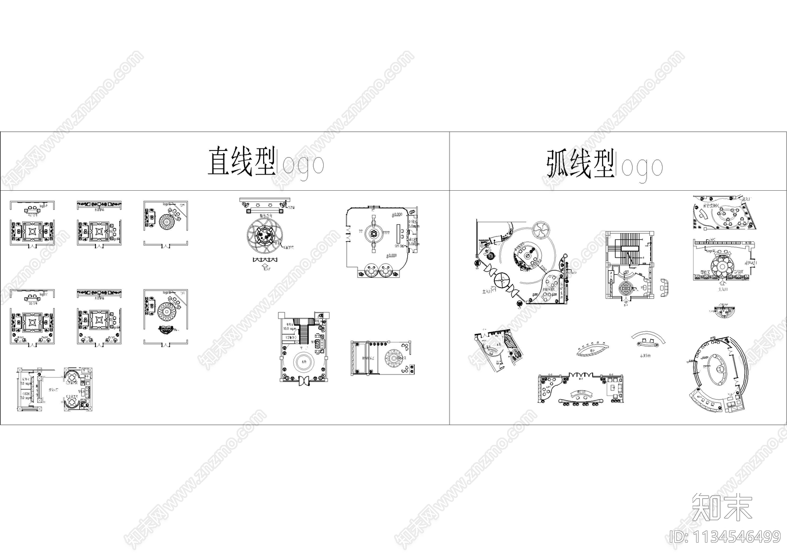 餐饮空间cad施工图下载【ID:1134546499】