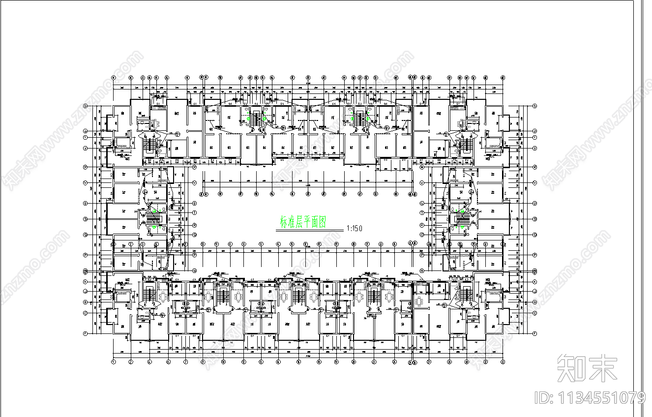 6层商住综合楼建筑cad施工图下载【ID:1134551079】