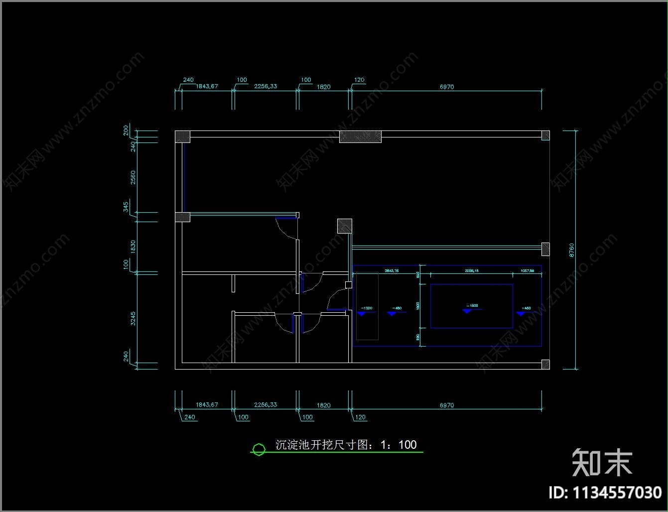 120平米汽车美容修理洗车店cad施工图下载【ID:1134557030】