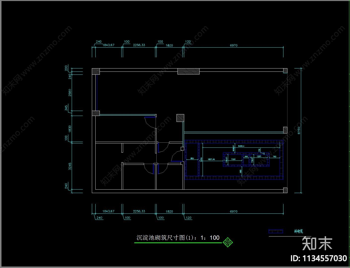 120平米汽车美容修理洗车店cad施工图下载【ID:1134557030】