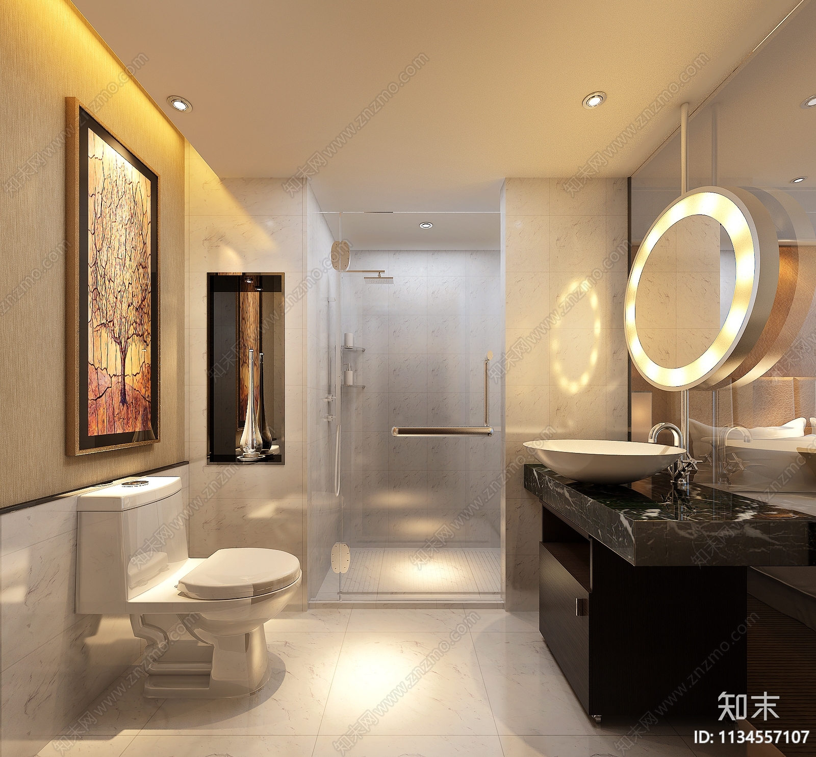 酒店客房效果图cad施工图下载【ID:1134557107】
