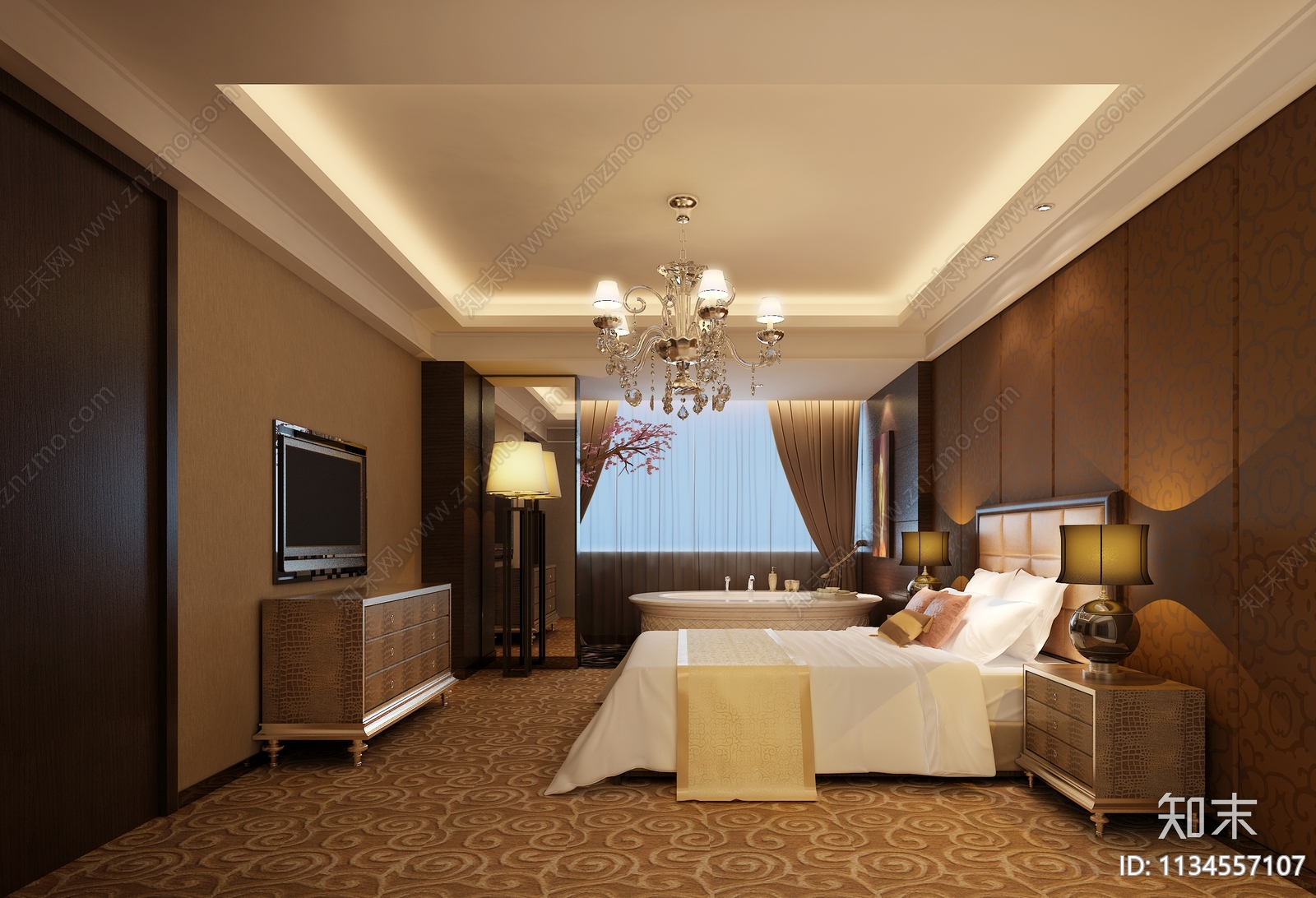 酒店客房效果图cad施工图下载【ID:1134557107】