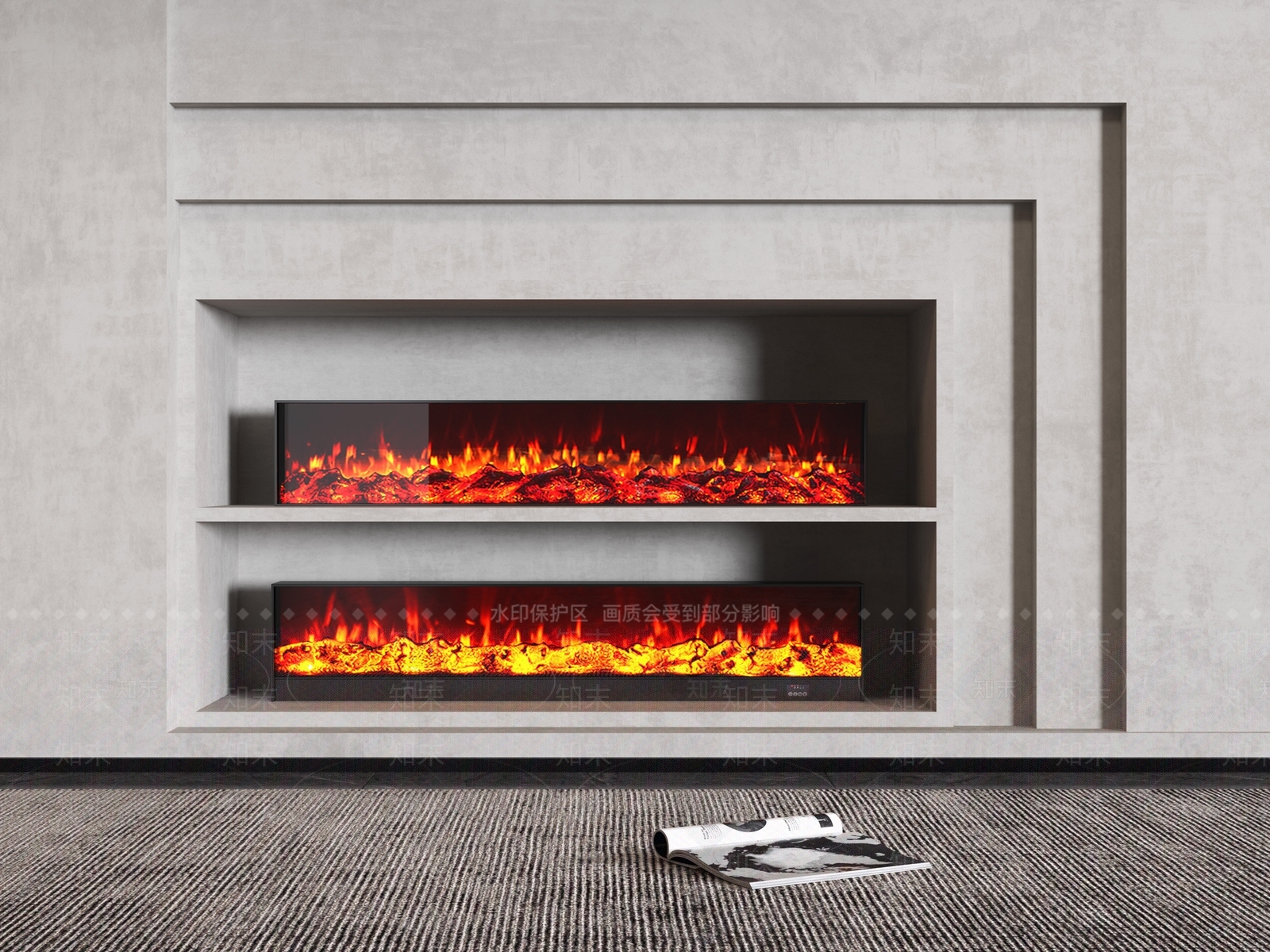 现代电子火焰壁炉3D模型下载【ID:1134558564】