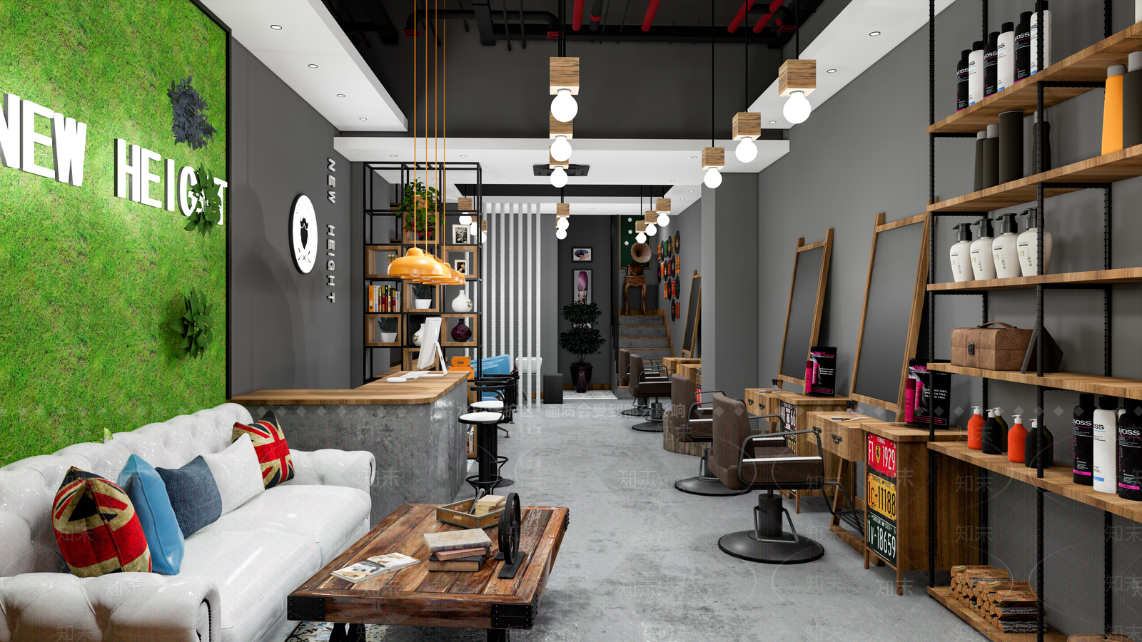 工业理发店SU模型下载【ID:1134559748】