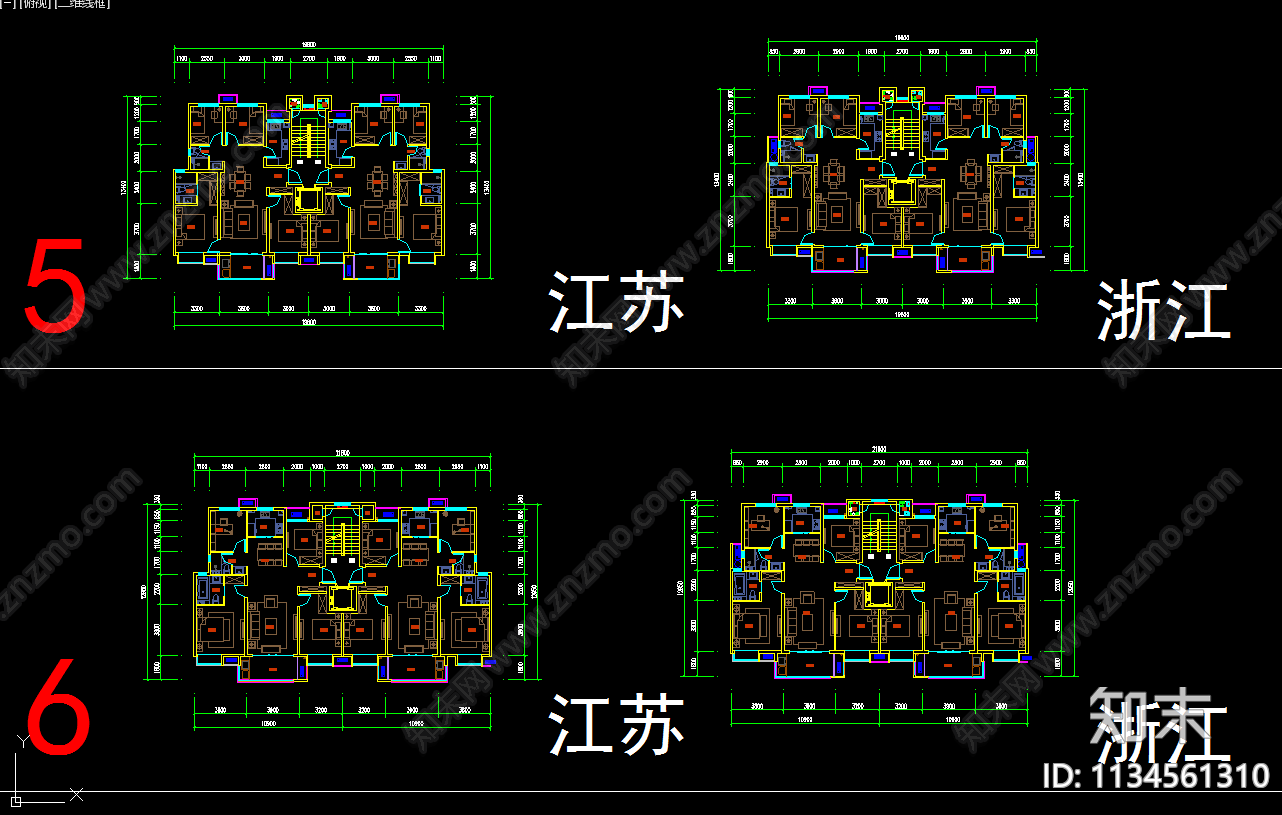 华润洋房标准化户型施工图下载【ID:1134561310】