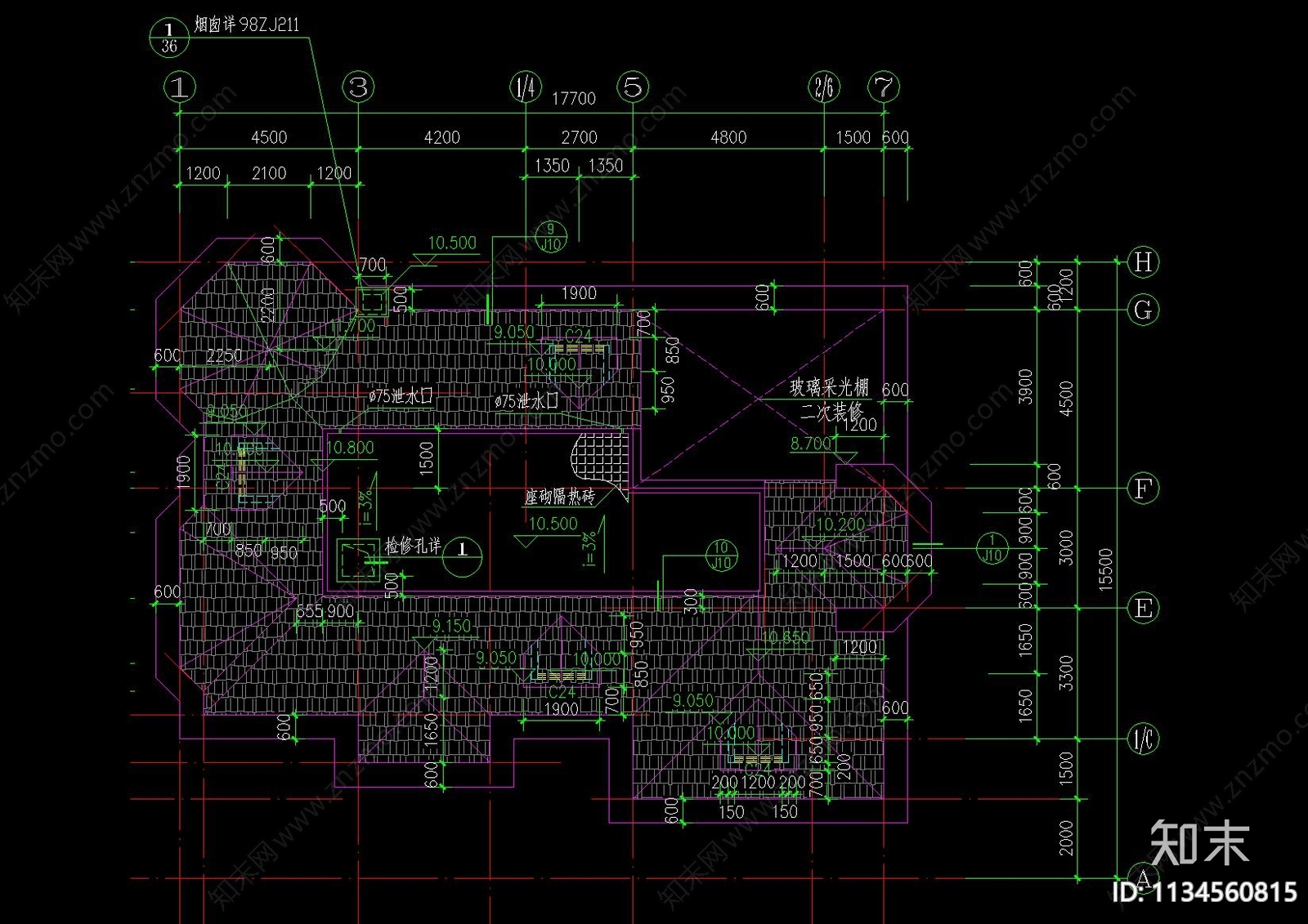 欧式两层别墅建筑cad施工图下载【ID:1134560815】