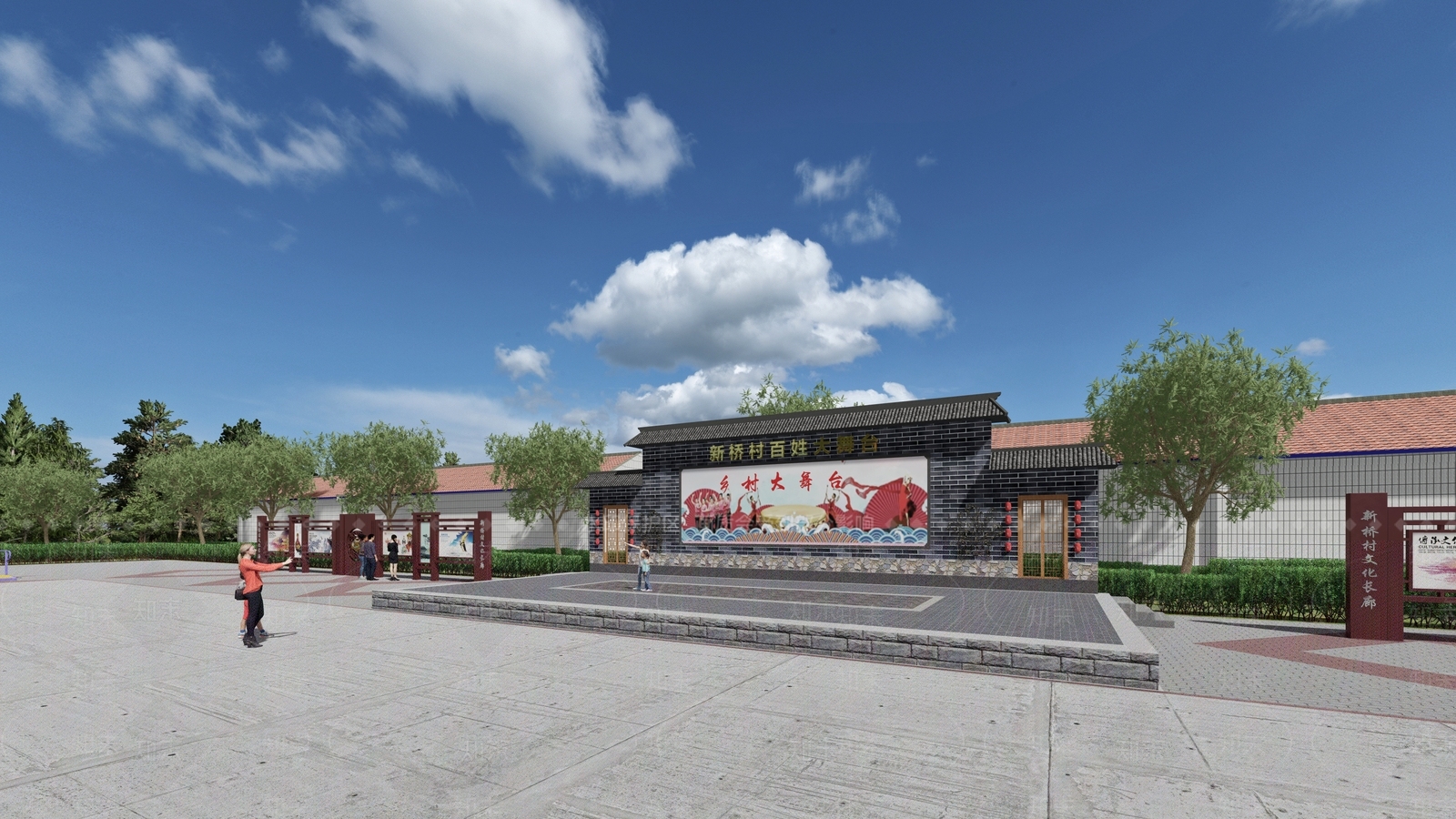 中式乡村公园SU模型下载【ID:1134563342】