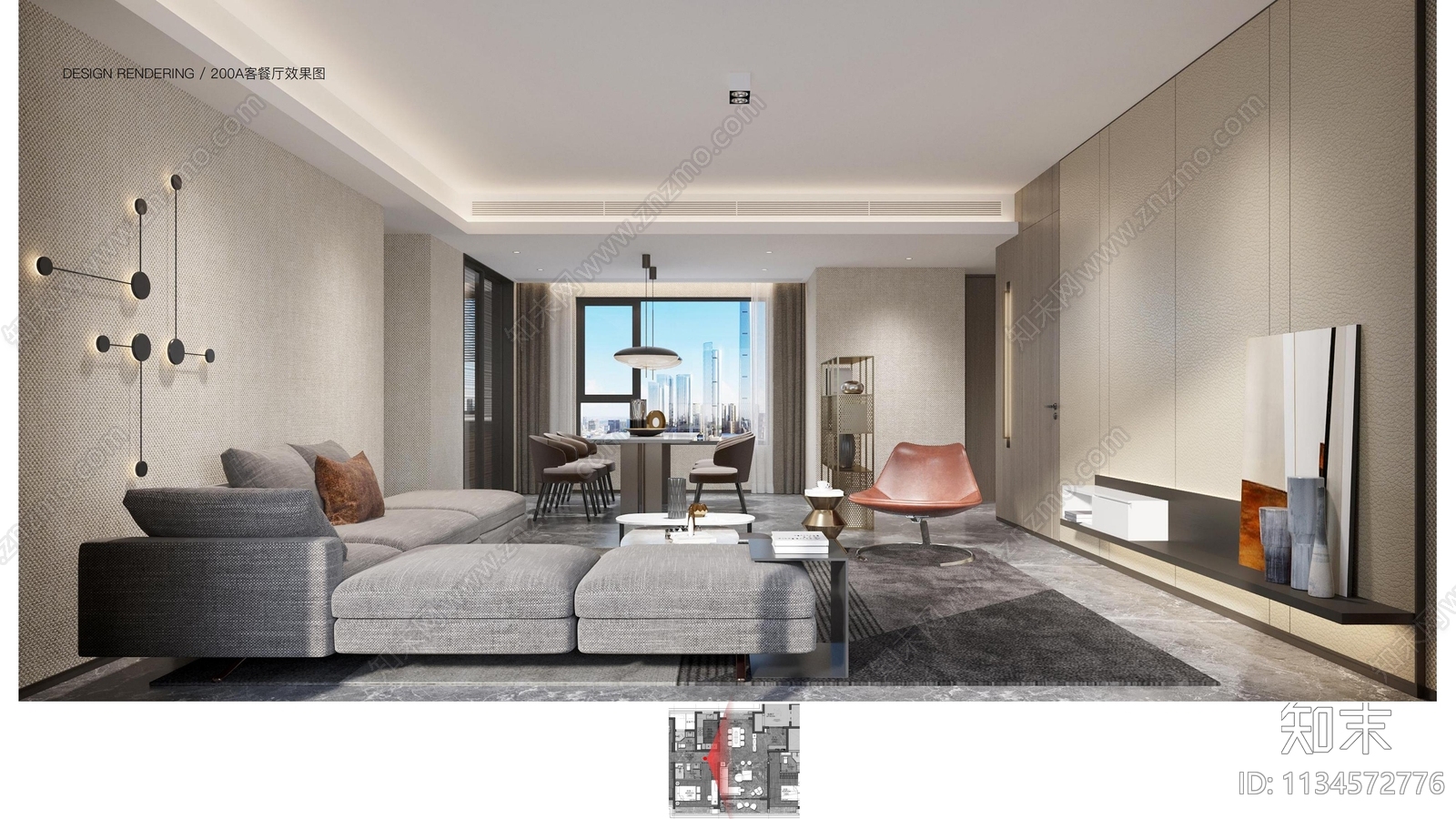 壹舍设计平层室内效果图施工图下载【ID:1134572776】