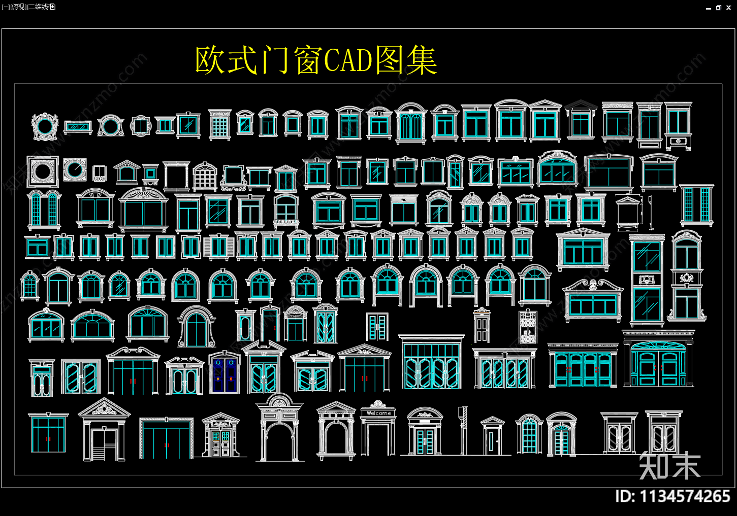 欧式门窗施工图下载【ID:1134574265】