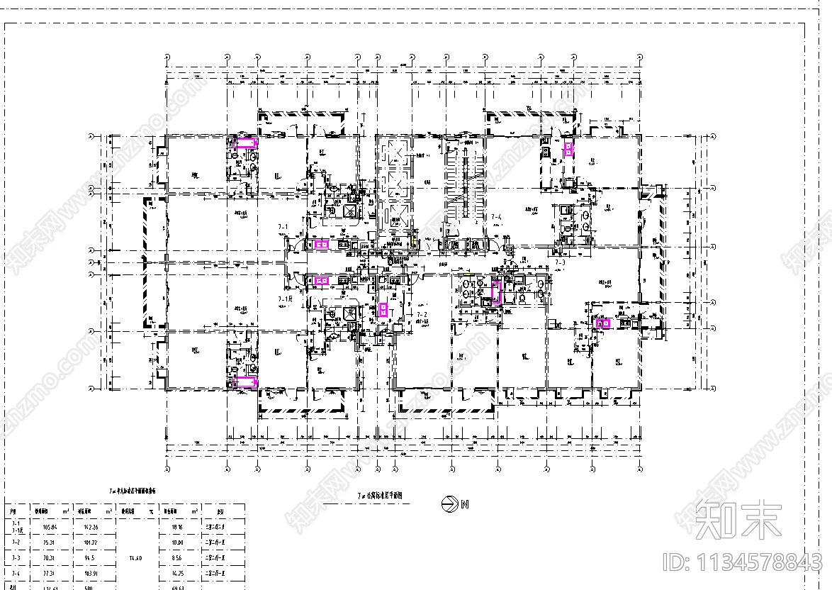 北京超大户型建筑cad施工图下载【ID:1134578843】