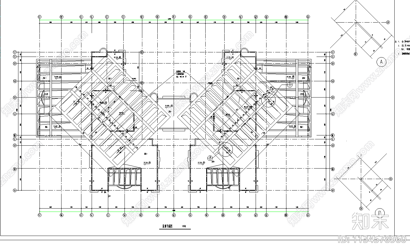 高层住宅建筑cad施工图下载【ID:1134578960】