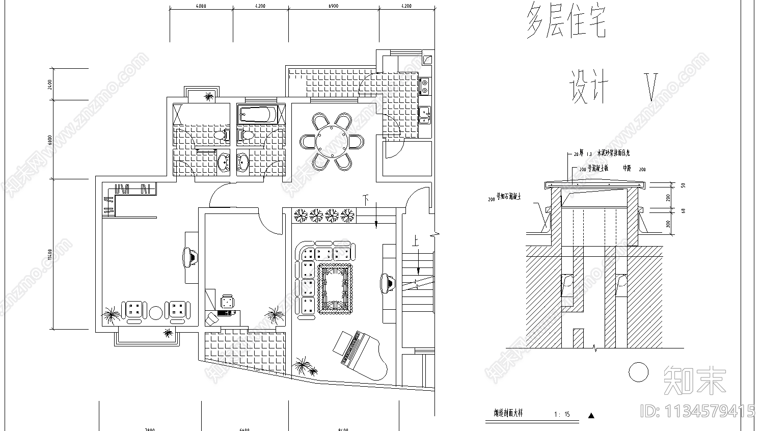 居住区建筑cad施工图下载【ID:1134579415】