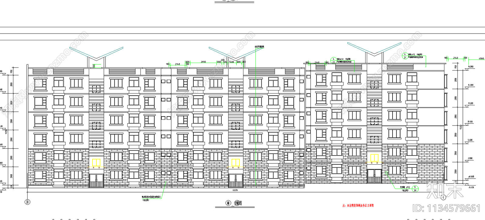 底层商铺住宅楼建施图cad施工图下载【ID:1134579661】