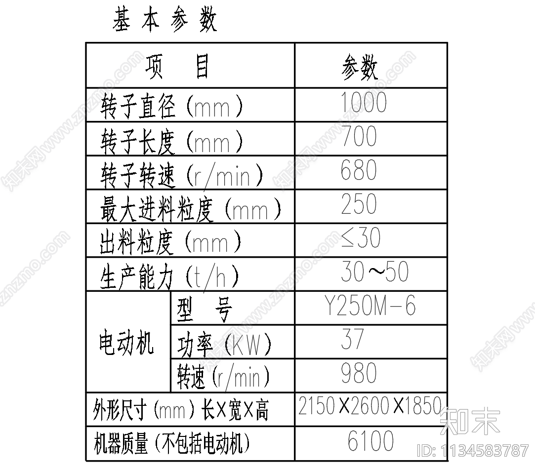 PF1007反击式破碎机总图装配图施工图下载【ID:1134583787】