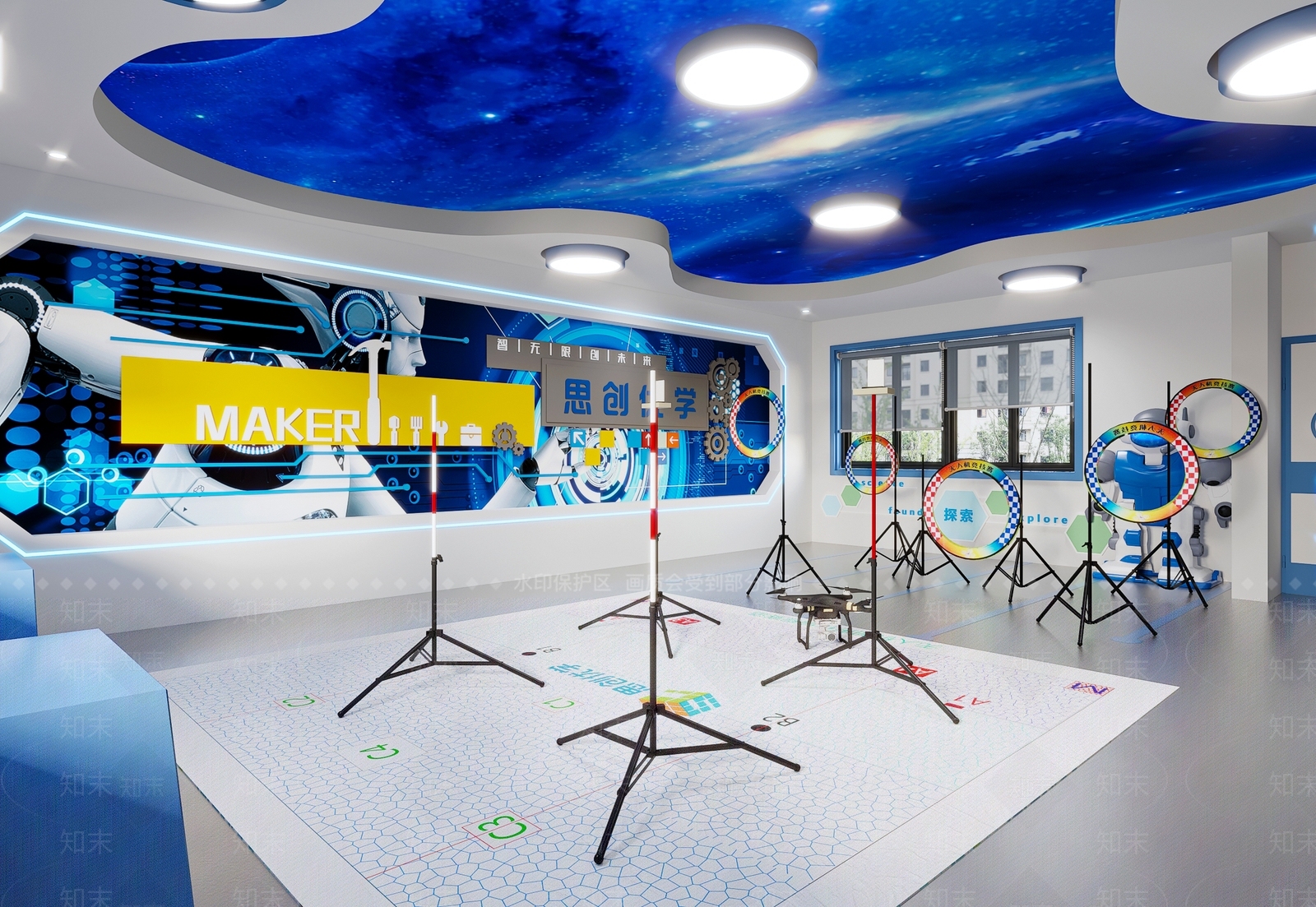 现代科技感教室3D模型下载【ID:1134696404】