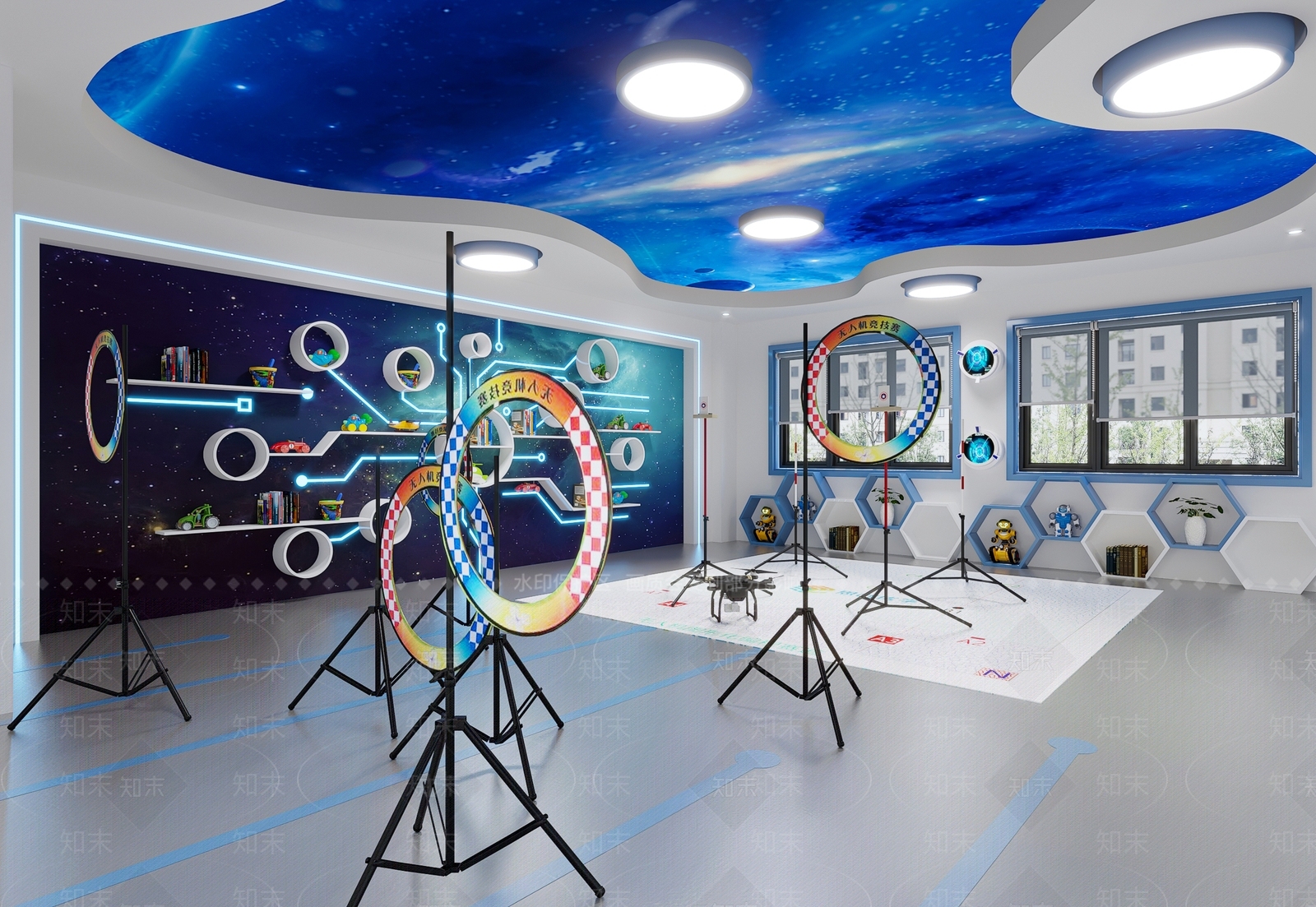 现代科技感教室3D模型下载【ID:1134696404】