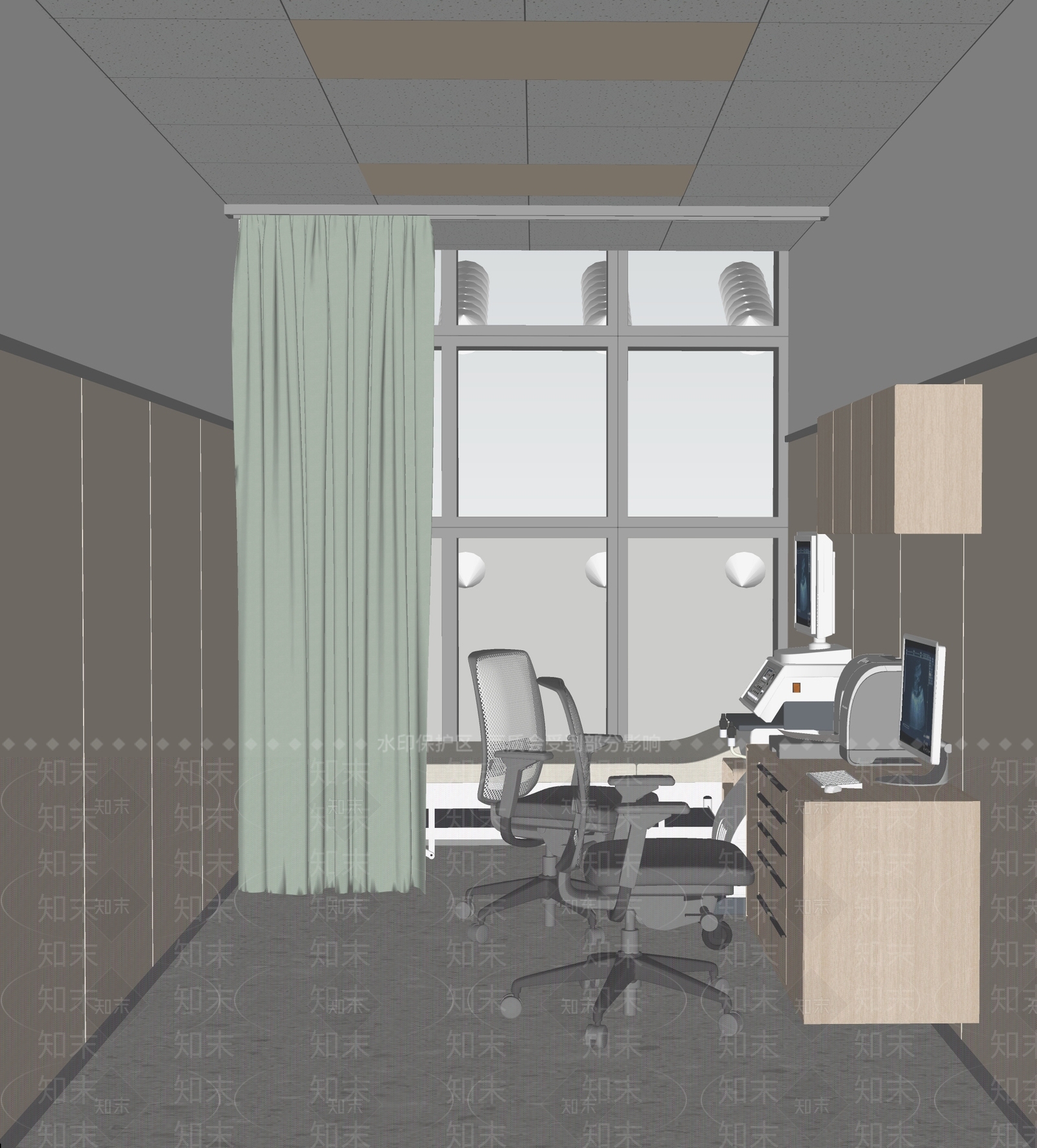 现代B超诊室SU模型下载【ID:1134588521】