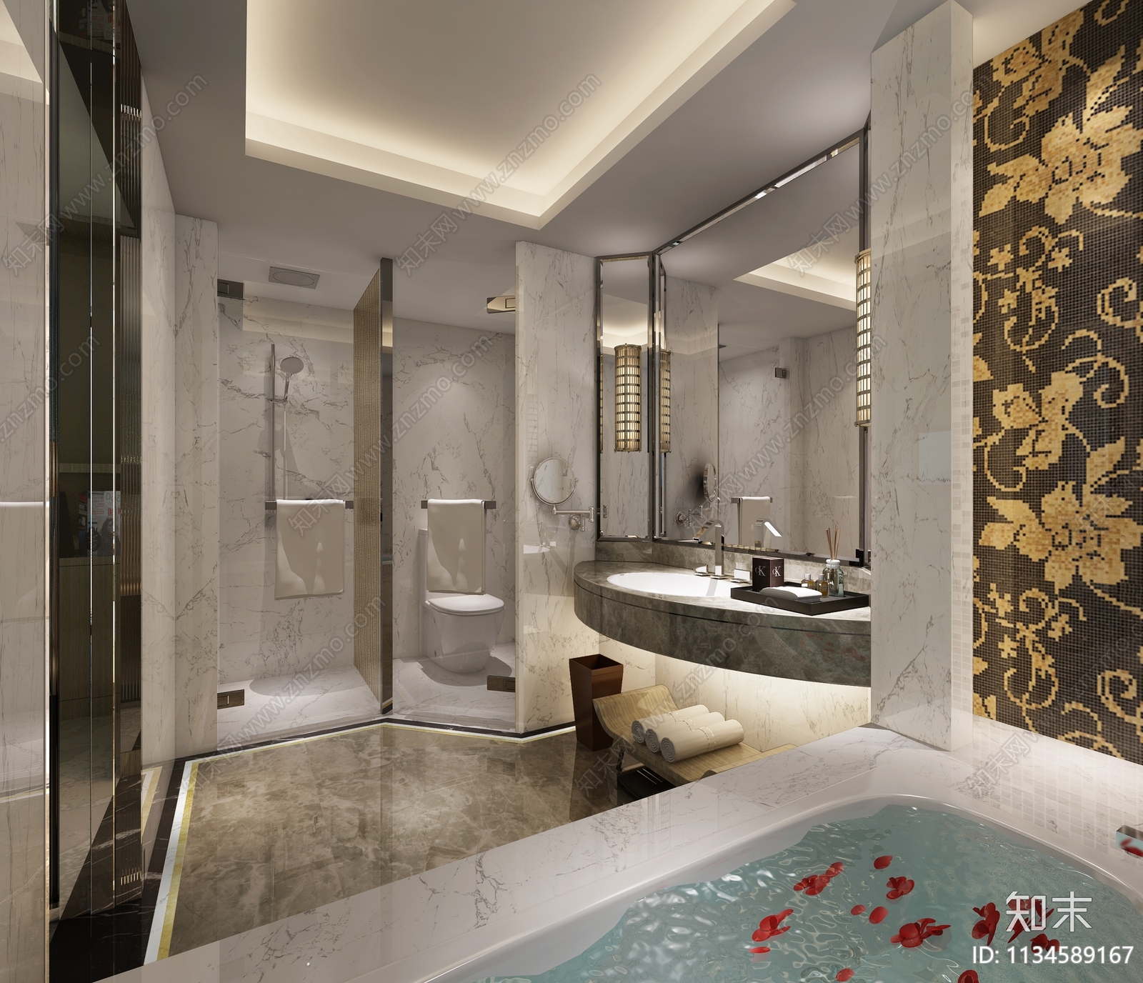 丽雅酒店样板间效果图cad施工图下载【ID:1134589167】