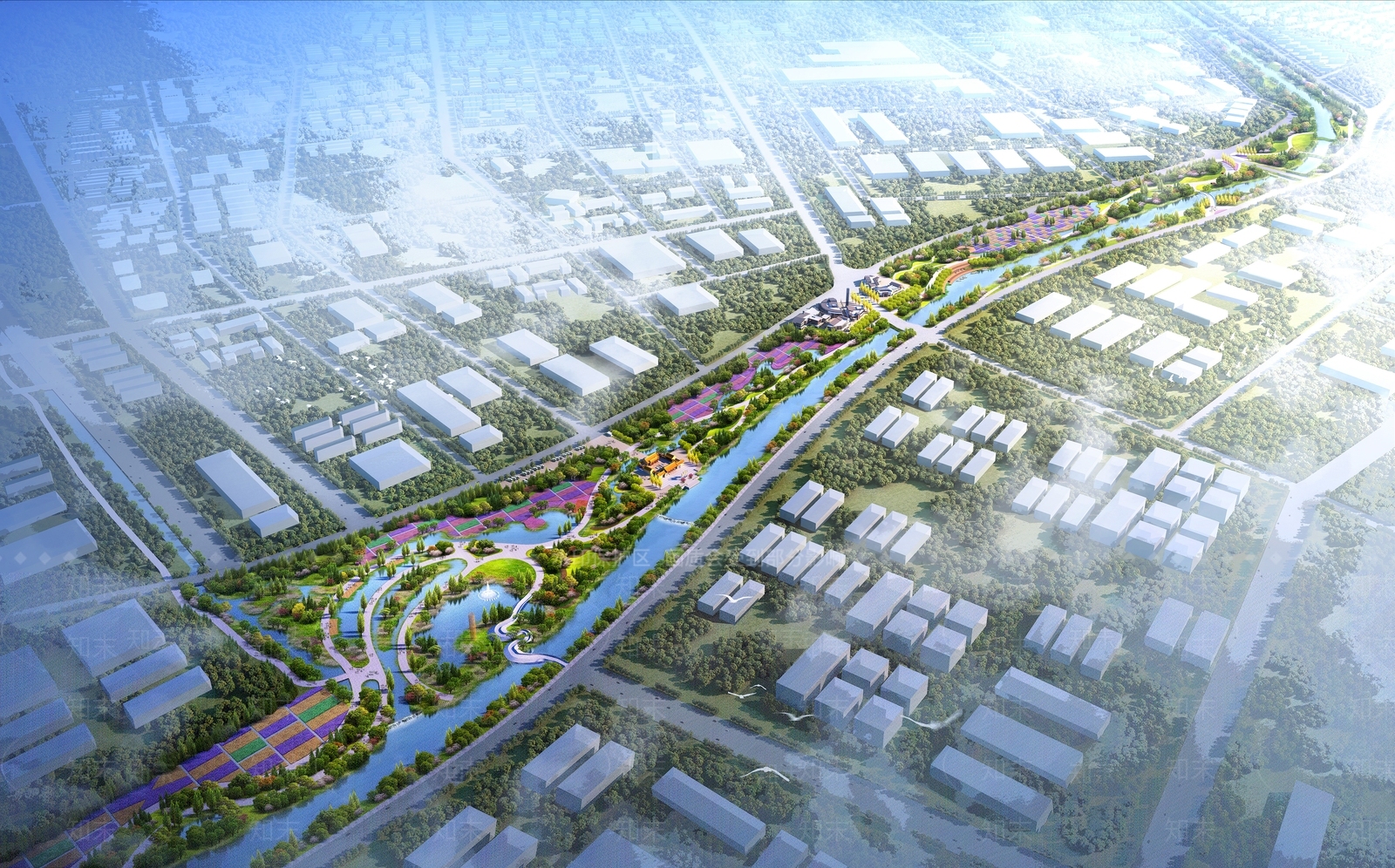 现代沿河生态湿地公园3D模型下载【ID:1134595591】