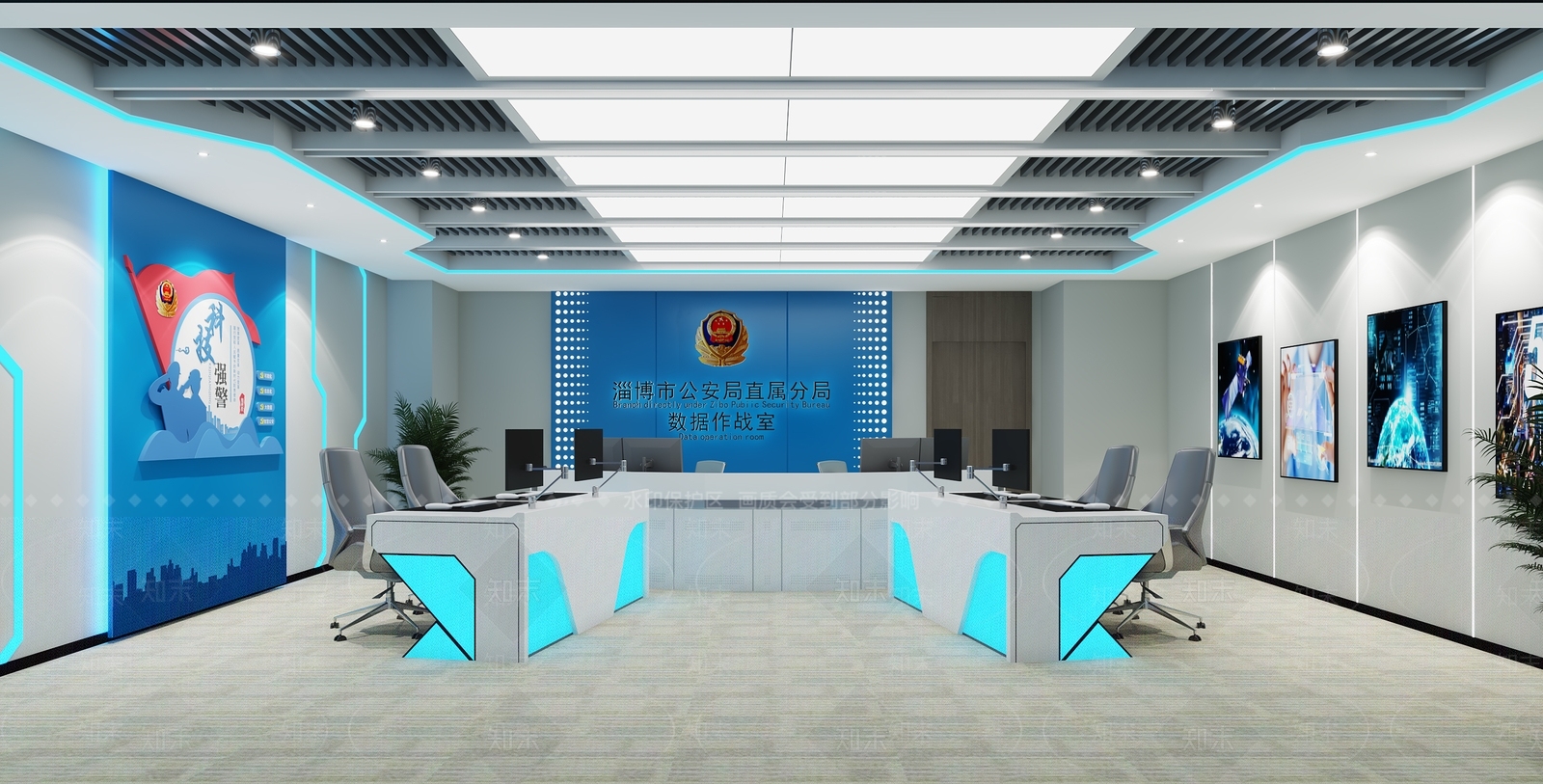 现代科技指挥控制室3D模型下载【ID:1134595756】
