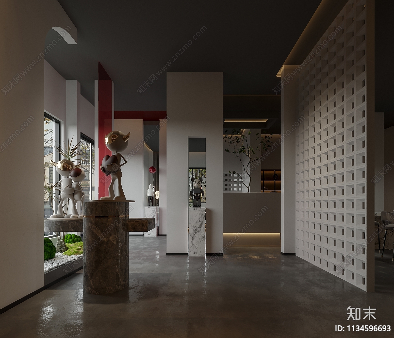 现代文化展厅展示区SU模型下载【ID:1134596693】