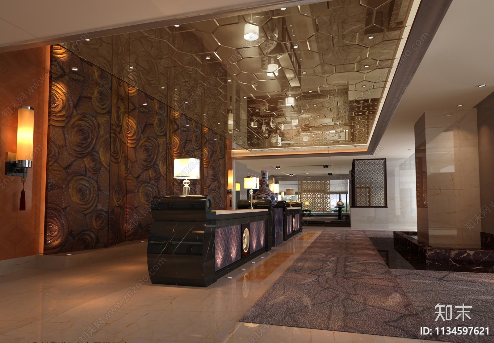 富康国际酒店cad施工图下载【ID:1134597621】