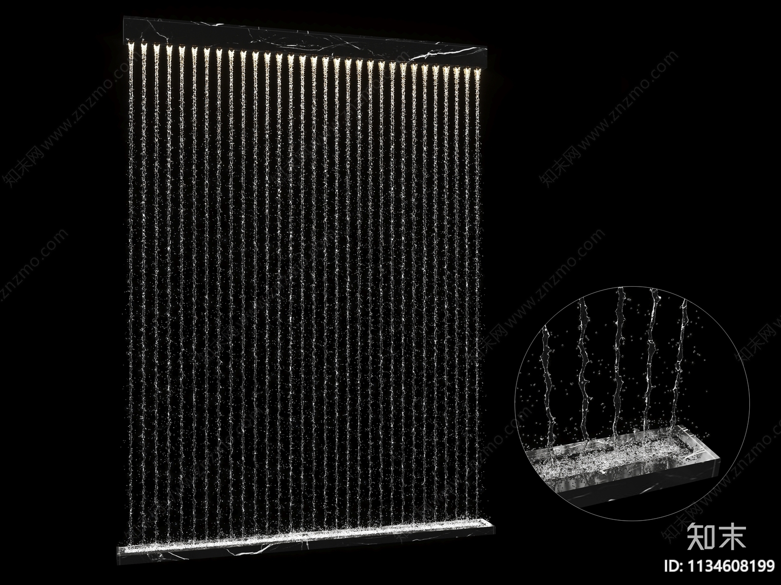 现代水幕摆件3D模型下载【ID:1134608199】