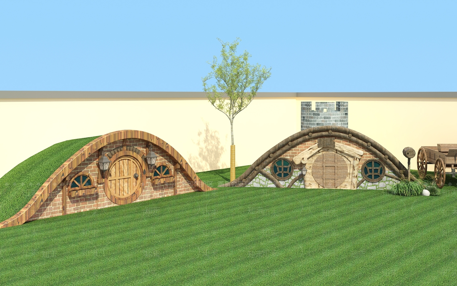 现代霍比特人小屋3D模型下载【ID:1134608993】