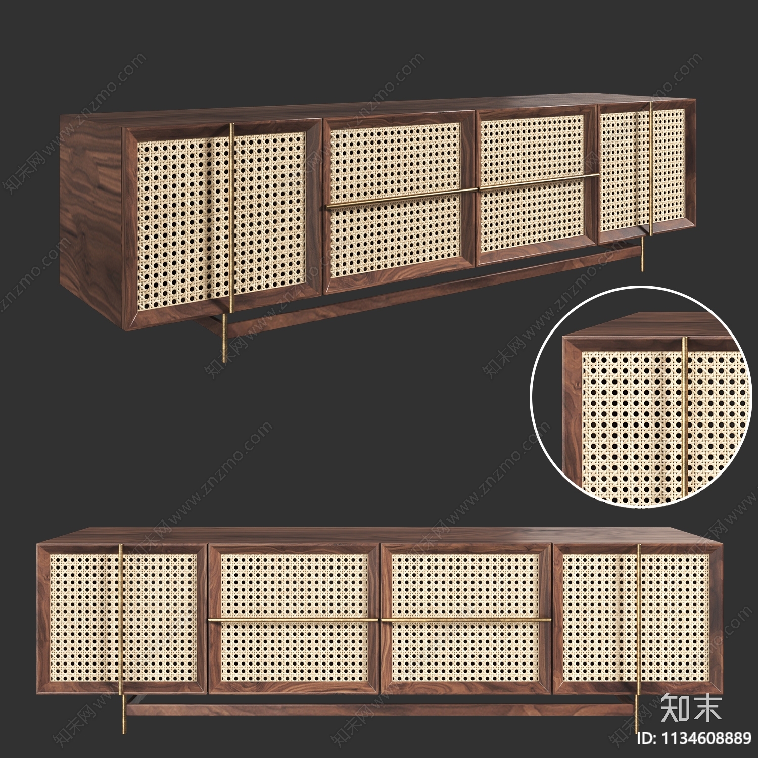 侘寂编织电视柜3D模型下载【ID:1134608889】