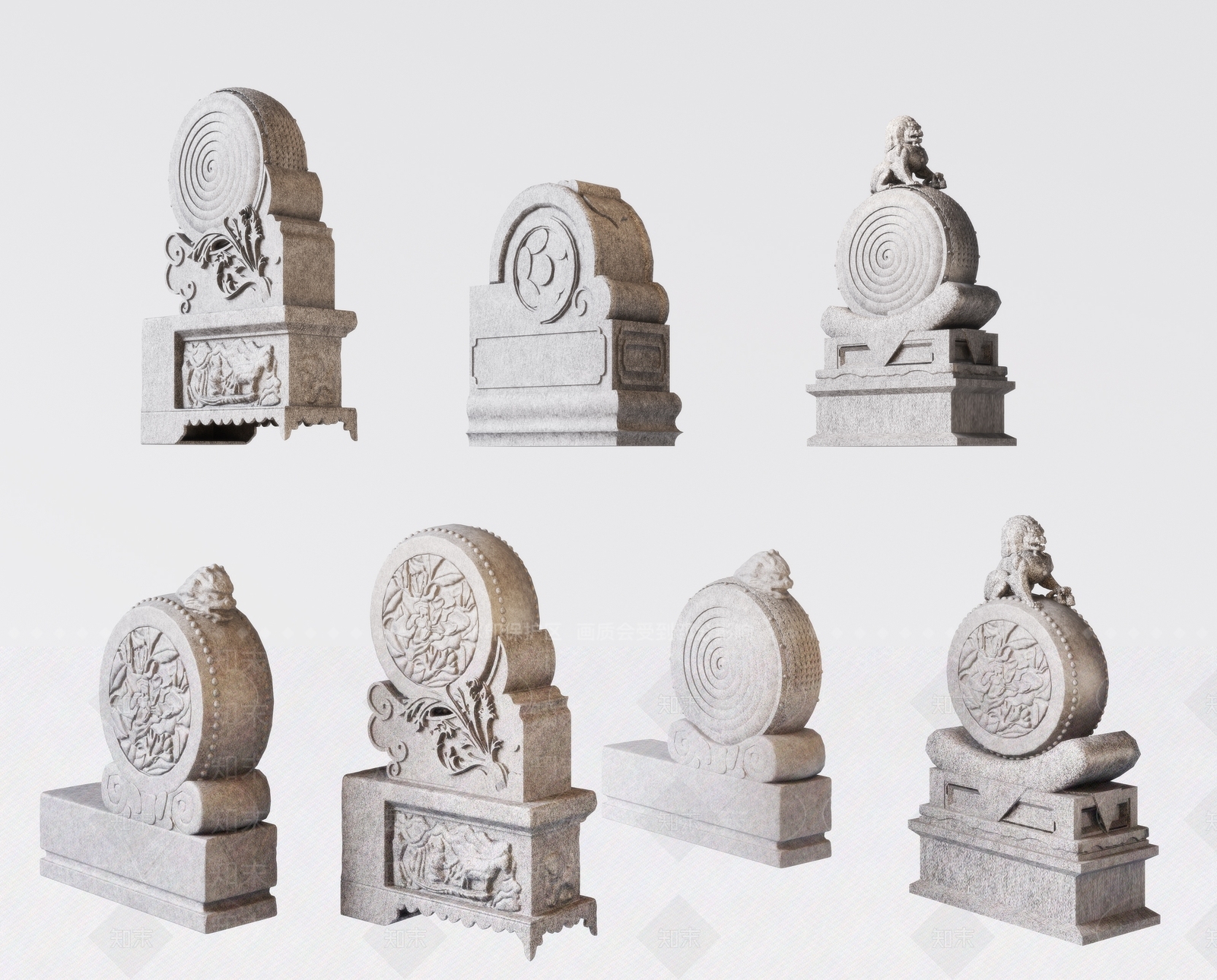 中式抱鼓石SU模型下载【ID:1137207713】