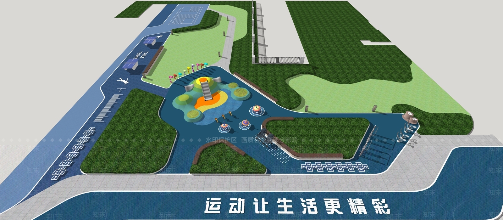 现代儿童游乐区SU模型下载【ID:1134610571】
