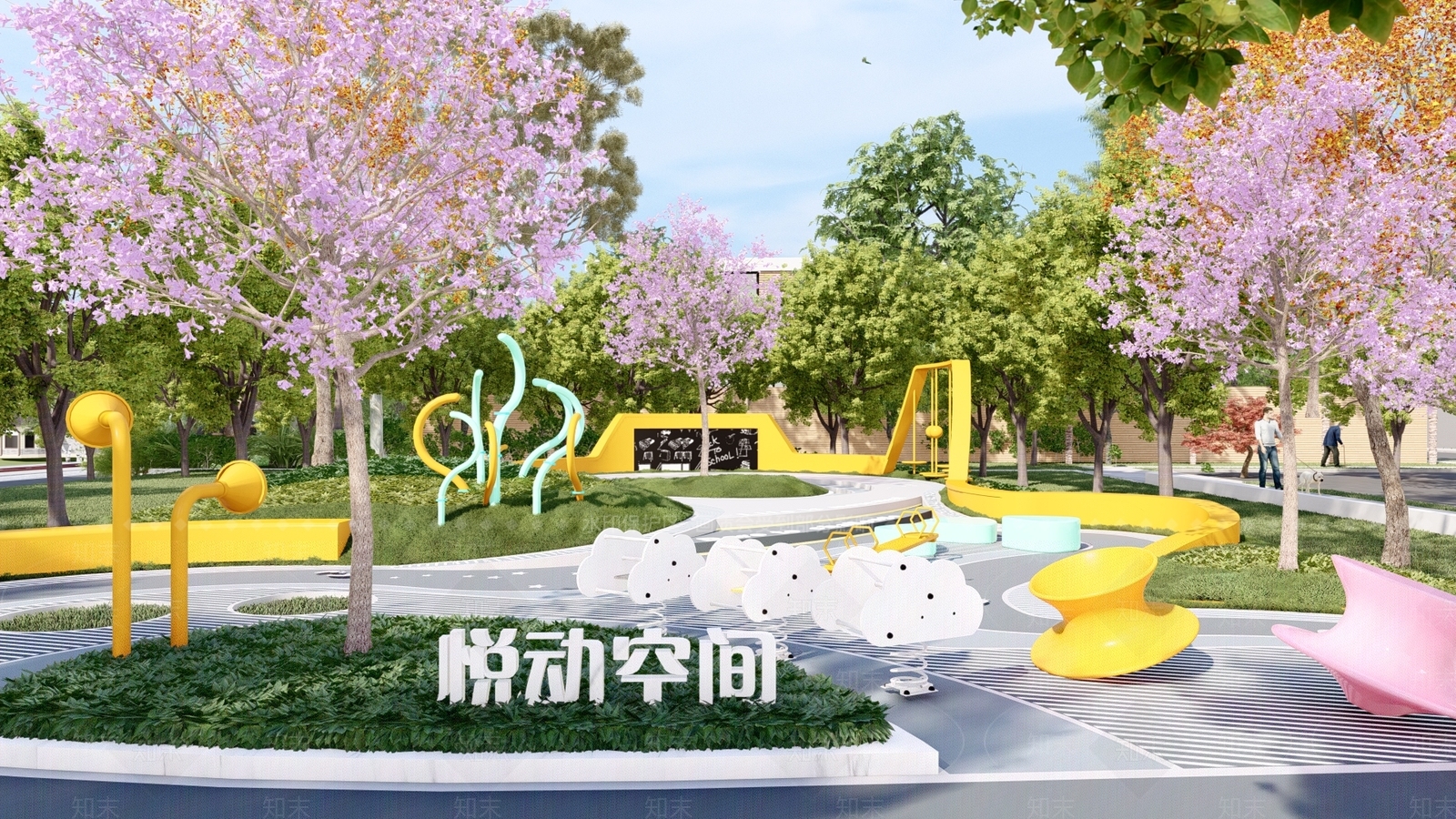 现代儿童游乐区SU模型下载【ID:1134611865】