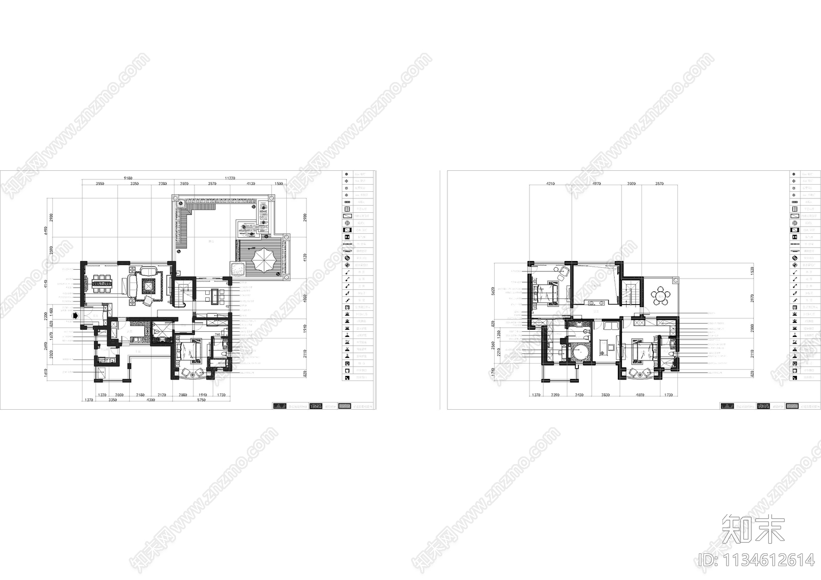 别墅室内cad施工图下载【ID:1134612614】