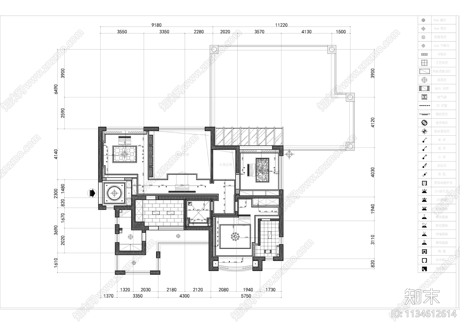 别墅室内cad施工图下载【ID:1134612614】