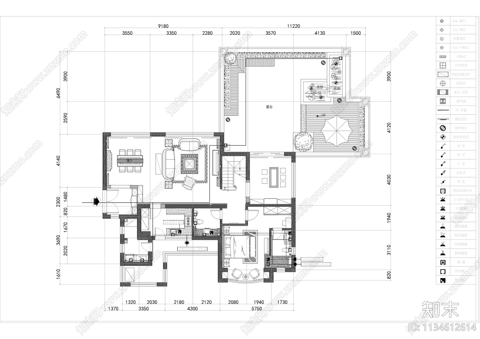 别墅室内cad施工图下载【ID:1134612614】