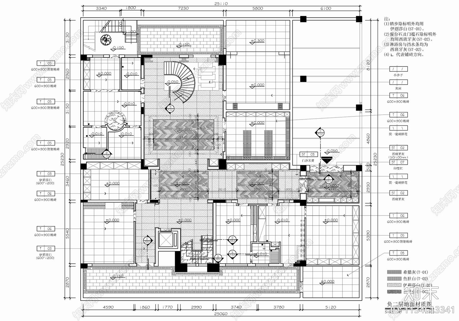 新中式豪华别墅室内施工图下载【ID:1134613341】